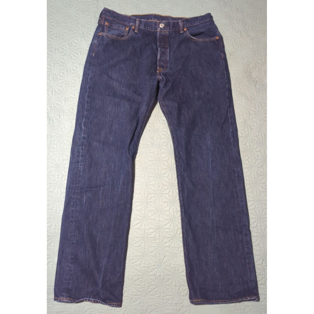 Levi's 501 Original Fit Jeans Men's 36x32 Dark Indigo Straight Leg Button Fly
